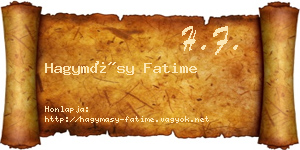Hagymásy Fatime névjegykártya